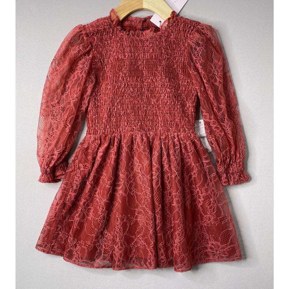 Rachel Parcell Smock Front Floral Lace Party Dress NWT Girls 4 Yrs
